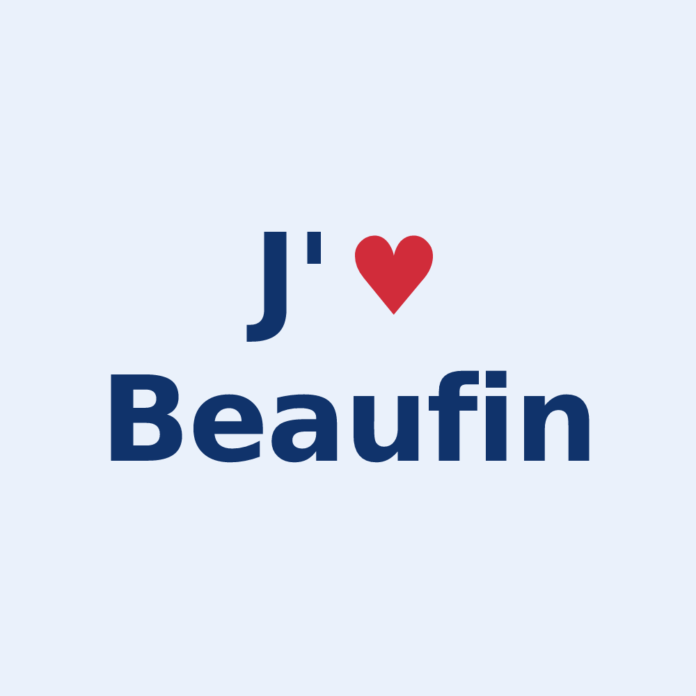 Sticker personnalisé Beaufin — design J'aime Beaufin