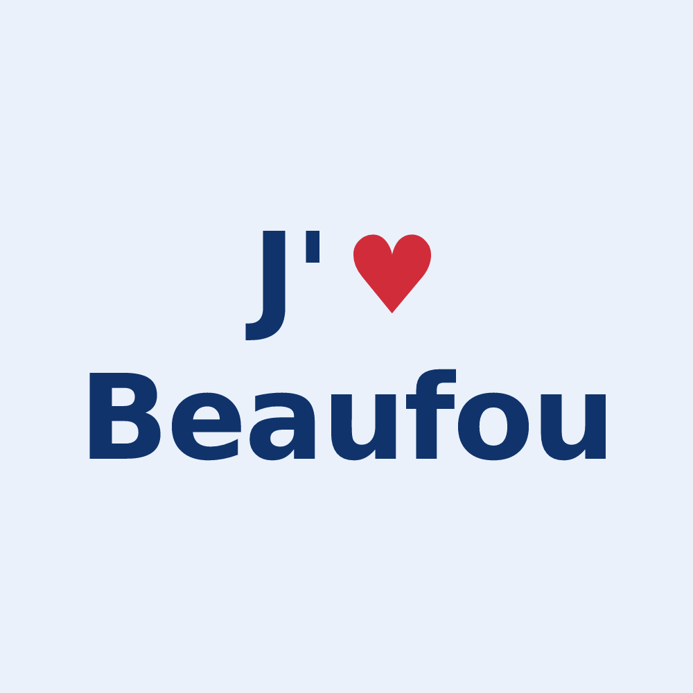 Sticker personnalisé Beaufou — design J'aime Beaufou
