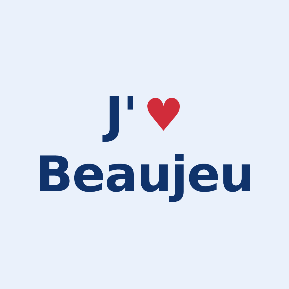 Sticker personnalisé Beaujeu — design J'aime Beaujeu