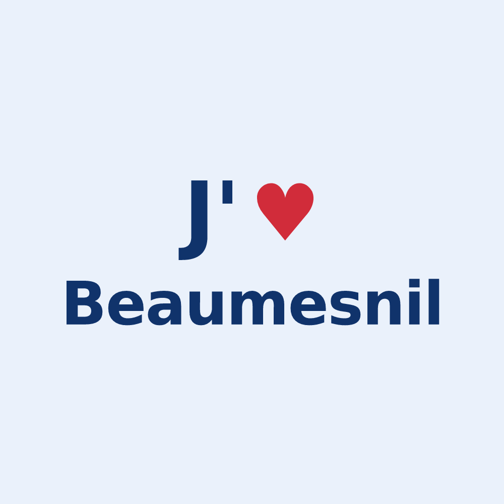 Sticker personnalisé Beaumesnil — design J'aime Beaumesnil