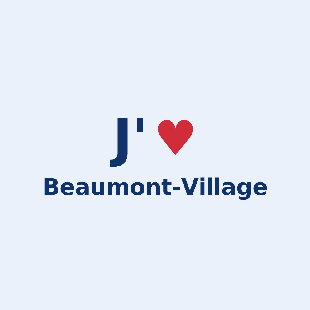 Sticker personnalisé Beaumont-Village — design J'aime Beaumont-Village