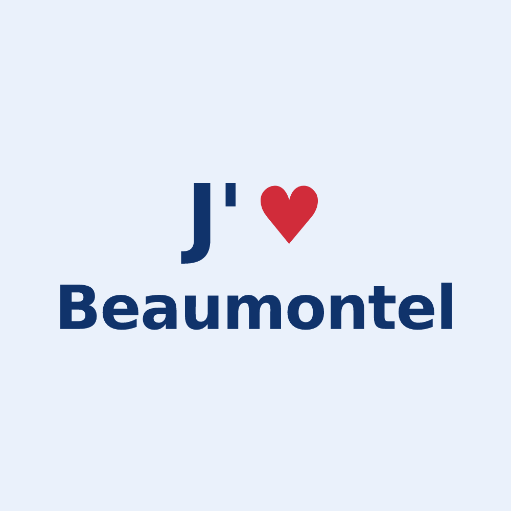 Sticker personnalisé Beaumontel — design J'aime Beaumontel