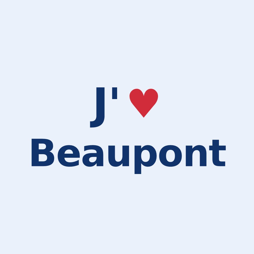 Sticker personnalisé Beaupont — design J'aime Beaupont