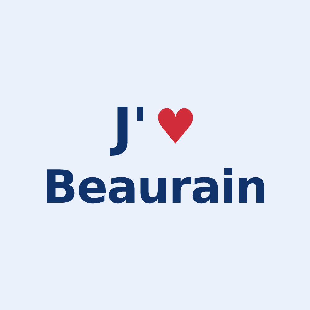 Sticker personnalisé Beaurain — design J'aime Beaurain