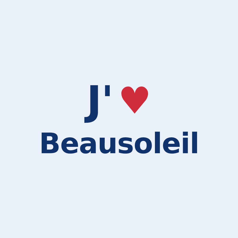 Sticker personnalisé Beausoleil — design J'aime Beausoleil