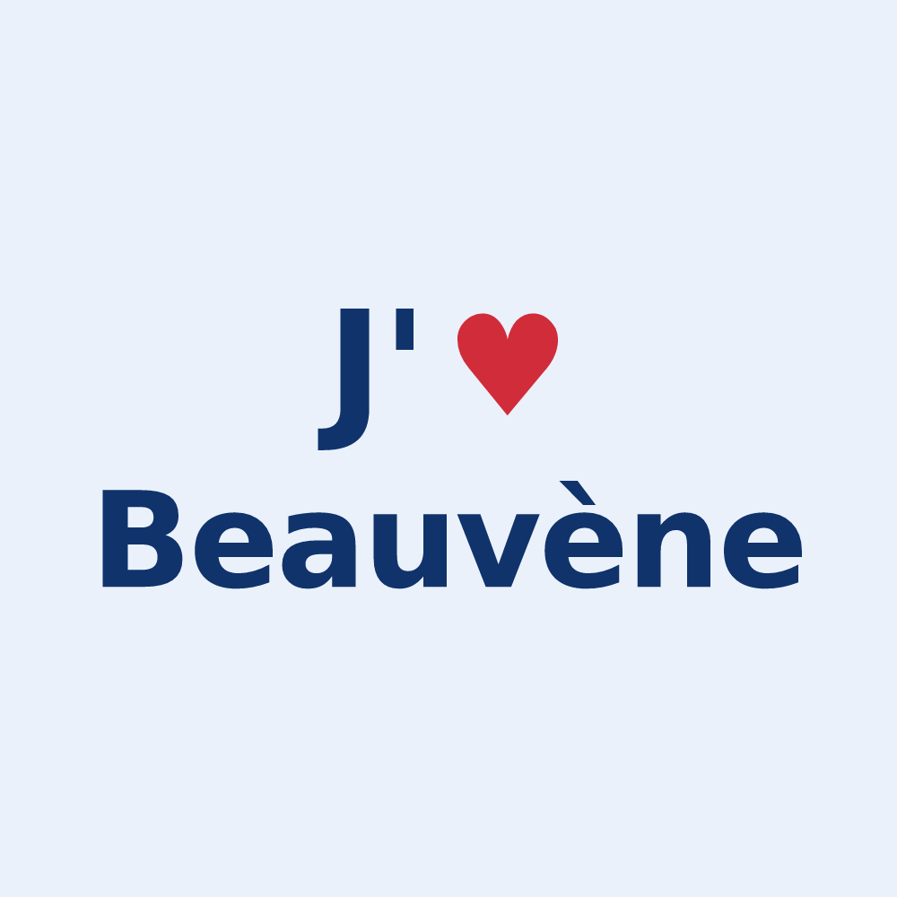 Sticker personnalisé Beauvène — design J'aime Beauvène