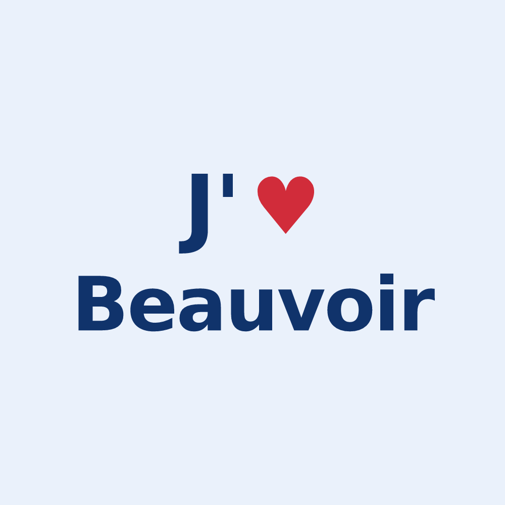 Sticker personnalisé Beauvoir — design J'aime Beauvoir