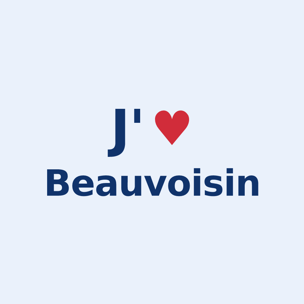Sticker personnalisé Beauvoisin — design J'aime Beauvoisin