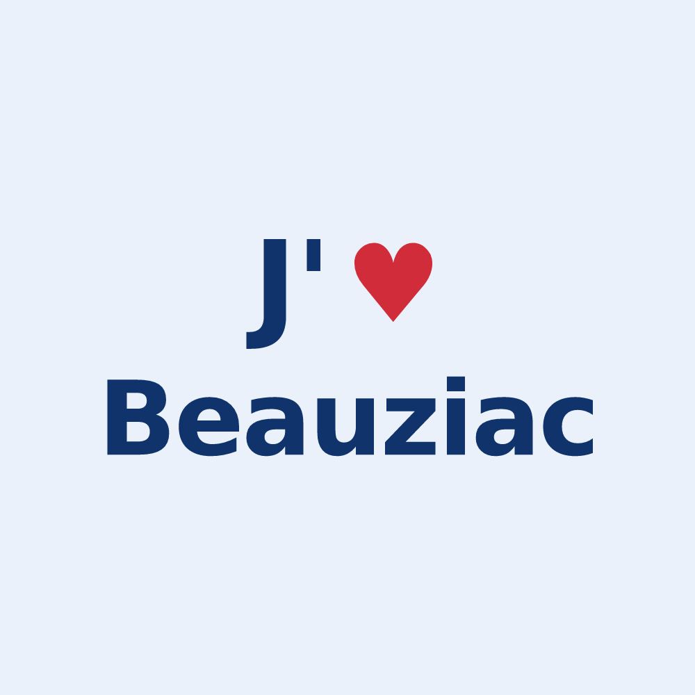 Sticker personnalisé Beauziac — design J'aime Beauziac