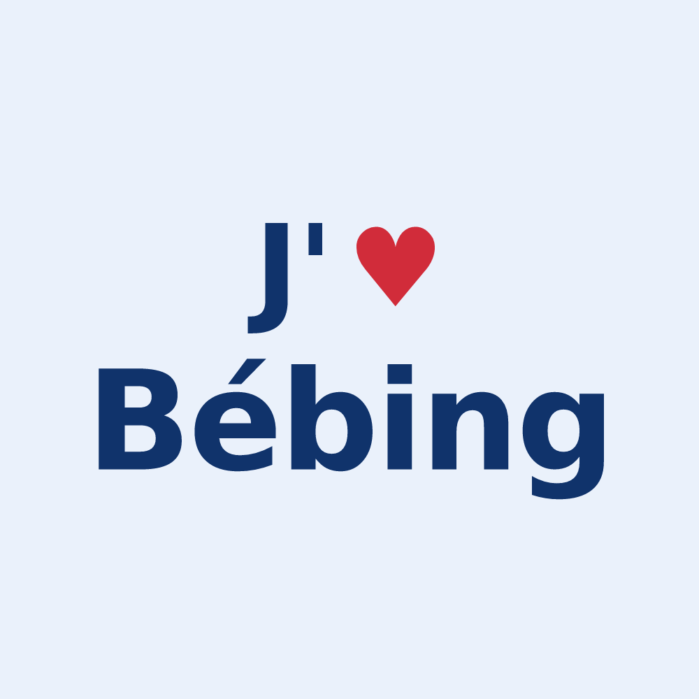 Sticker personnalisé Bébing — design J'aime Bébing