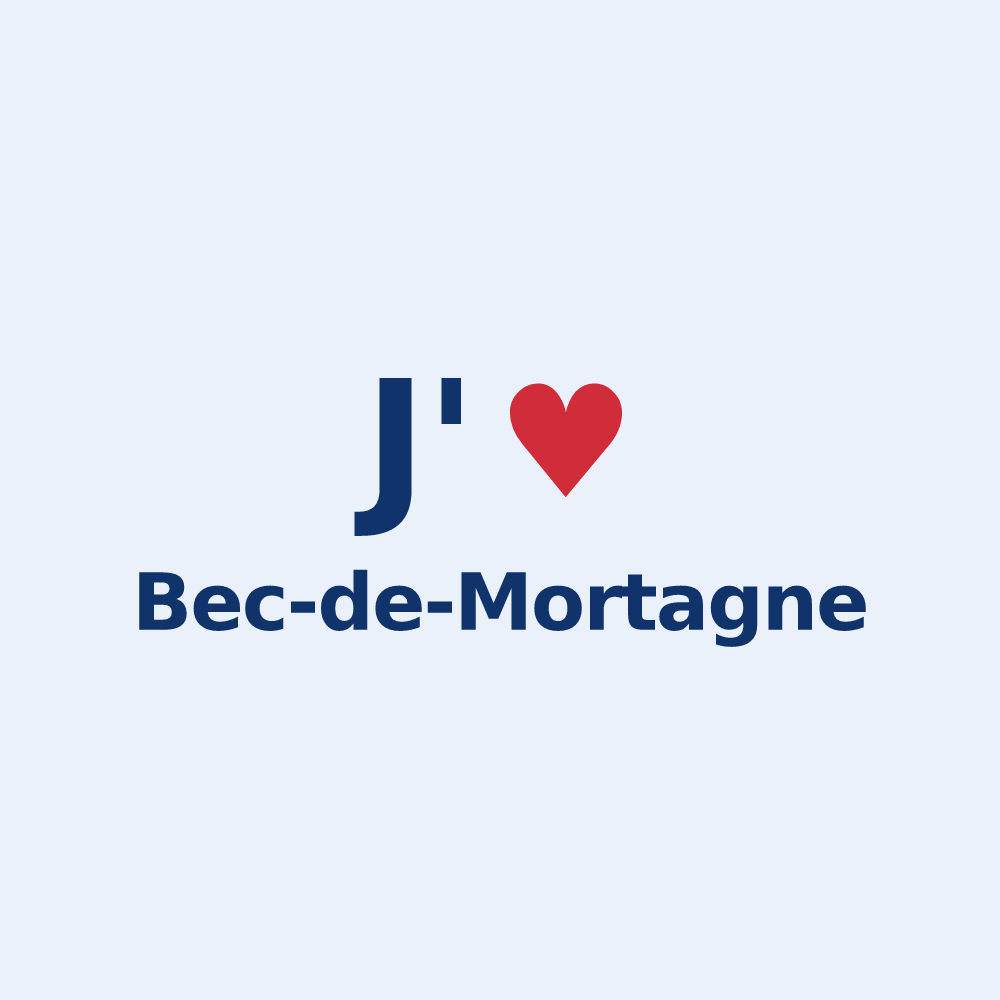 Sticker personnalisé Bec-de-Mortagne — design J'aime Bec-de-Mortagne