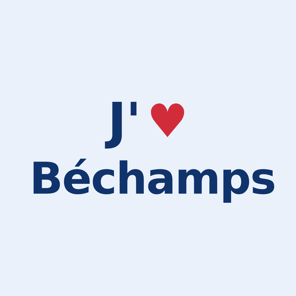 Sticker personnalisé Béchamps — design J'aime Béchamps