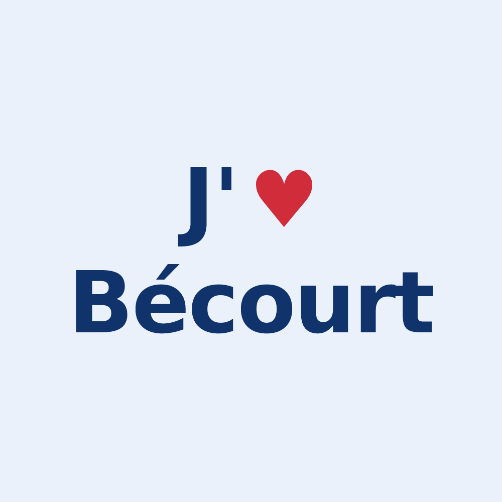 Sticker personnalisé Bécourt — design J'aime Bécourt