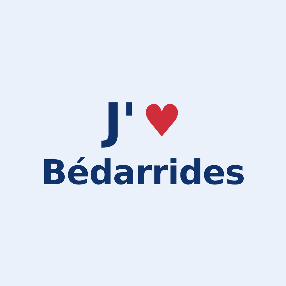 Sticker personnalisé Bédarrides — design J'aime Bédarrides