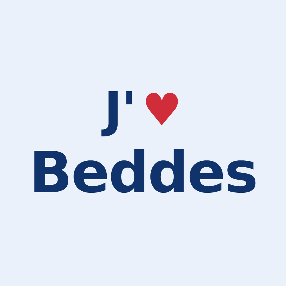 Sticker personnalisé Beddes — design J'aime Beddes