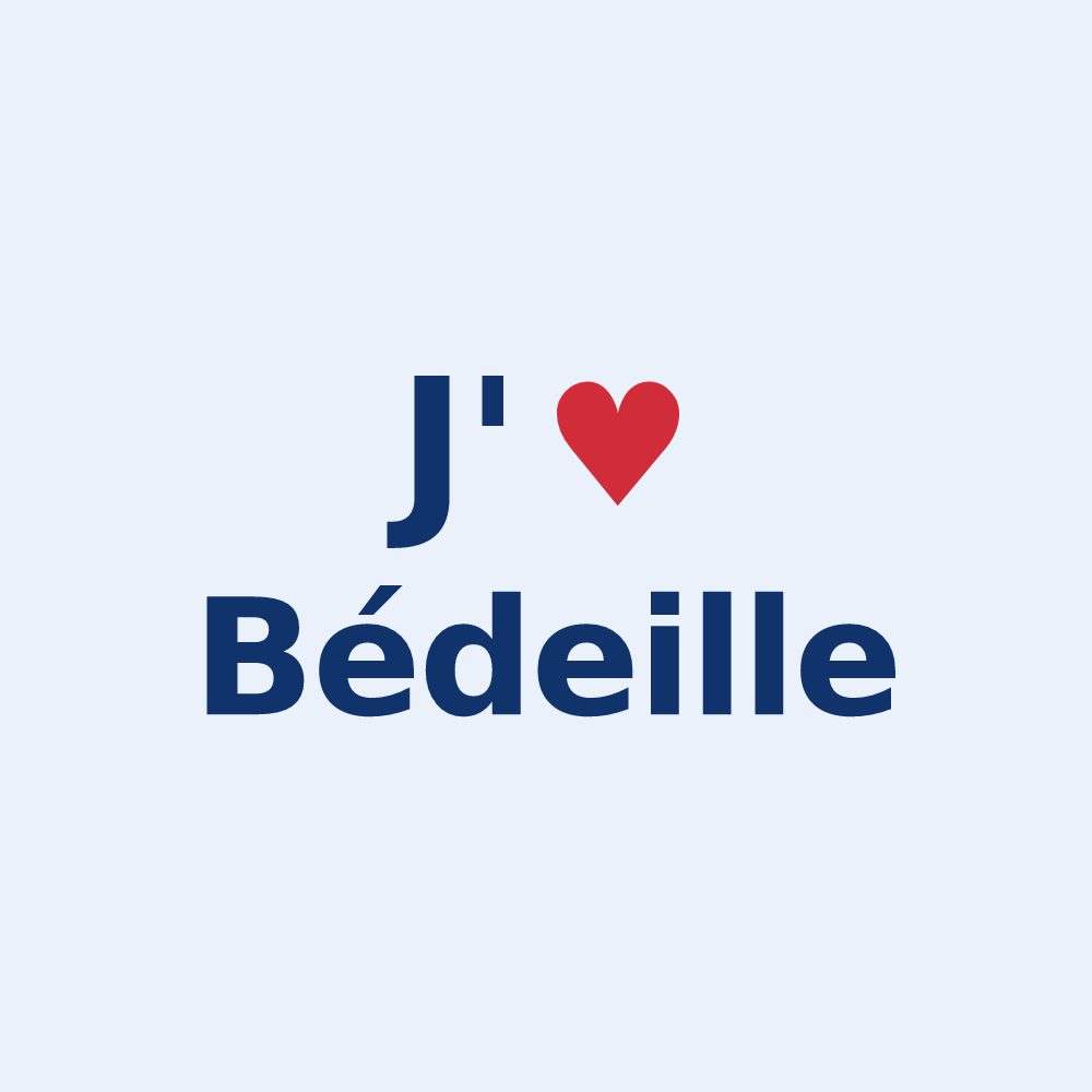 Sticker personnalisé Bédeille — design J'aime Bédeille