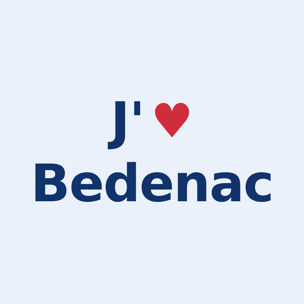 Sticker personnalisé Bedenac — design J'aime Bedenac