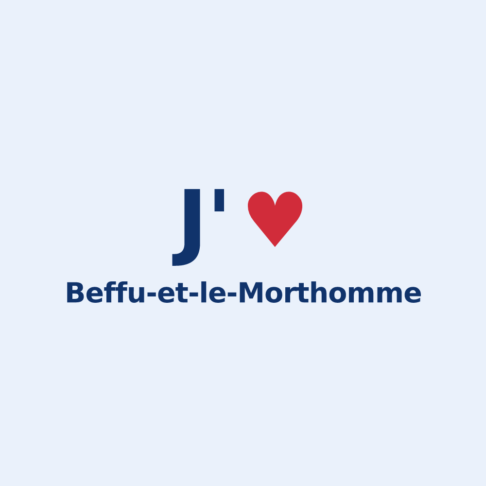 Sticker personnalisé Beffu-et-le-Morthomme — design J'aime Beffu-et-le-Morthomme