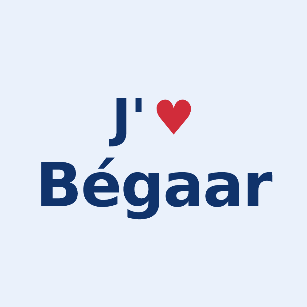 Sticker personnalisé Bégaar — design J'aime Bégaar