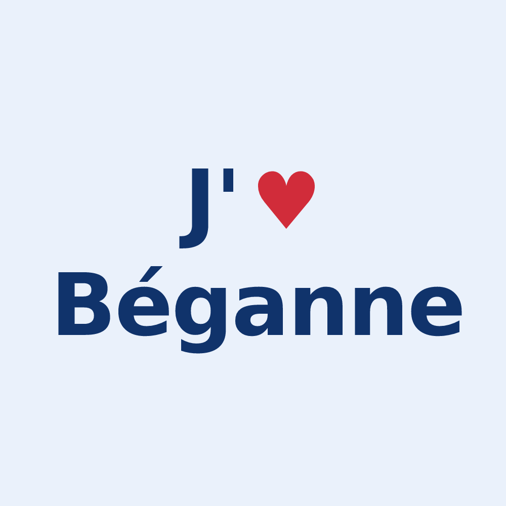 Sticker personnalisé Béganne — design J'aime Béganne