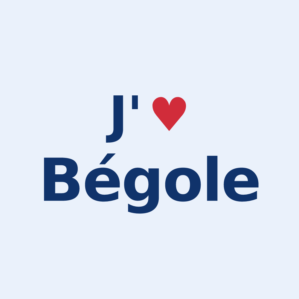 Sticker personnalisé Bégole — design J'aime Bégole
