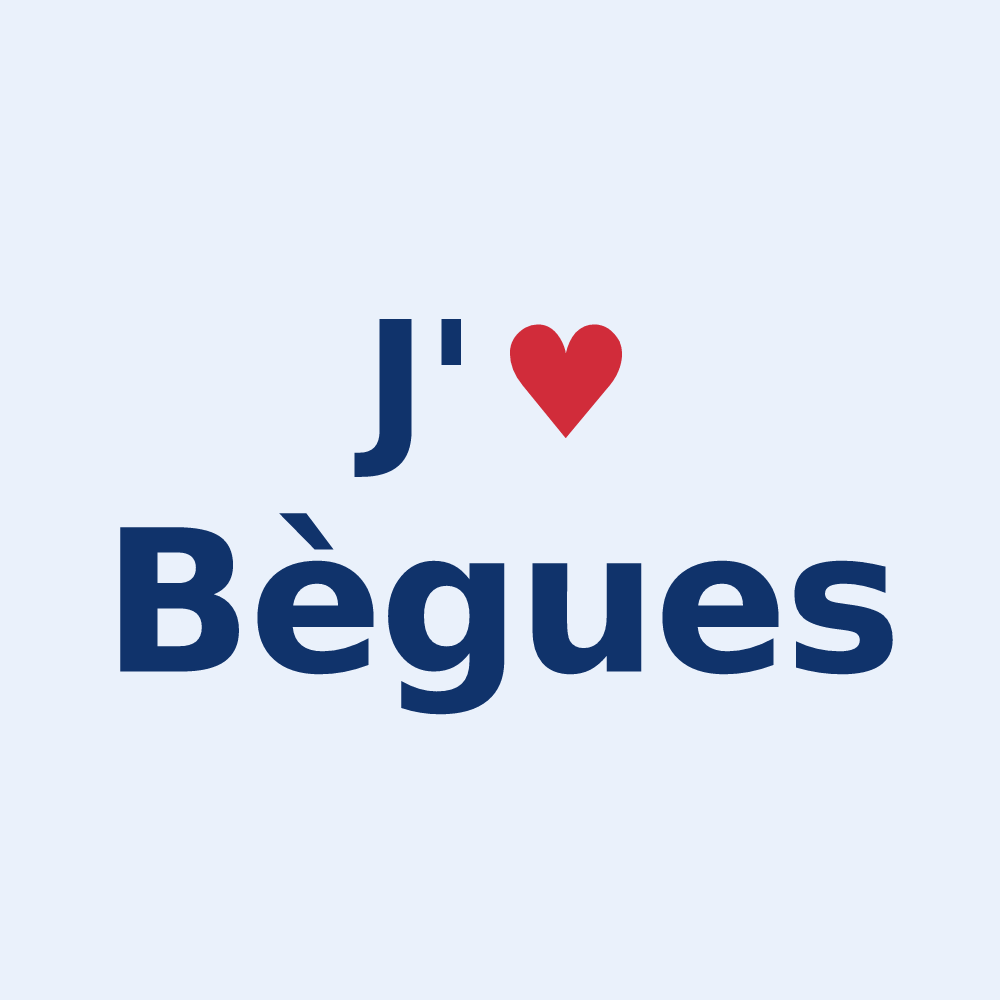 Sticker personnalisé Bègues — design J'aime Bègues