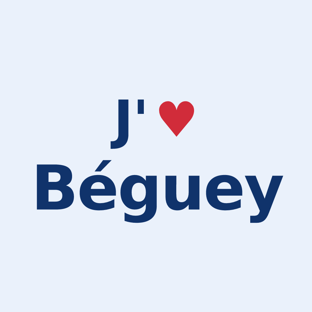 Sticker personnalisé Béguey — design J'aime Béguey