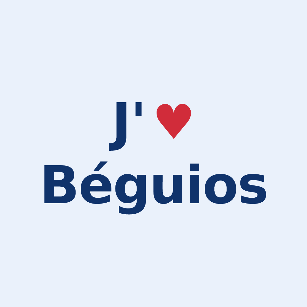 Sticker personnalisé Béguios — design J'aime Béguios