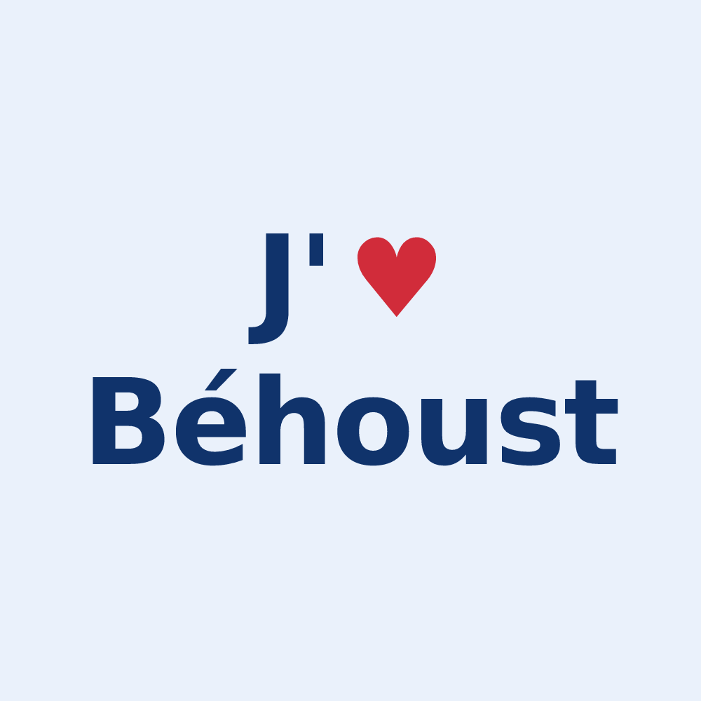Sticker personnalisé Béhoust — design J'aime Béhoust