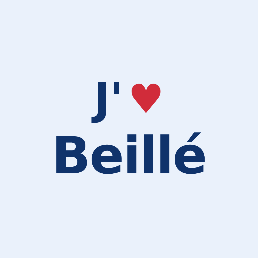 Sticker personnalisé Beillé — design J'aime Beillé
