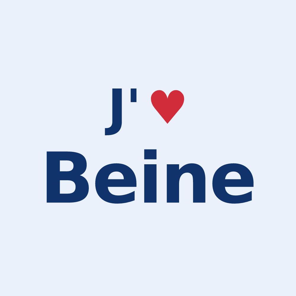 Sticker personnalisé Beine — design J'aime Beine