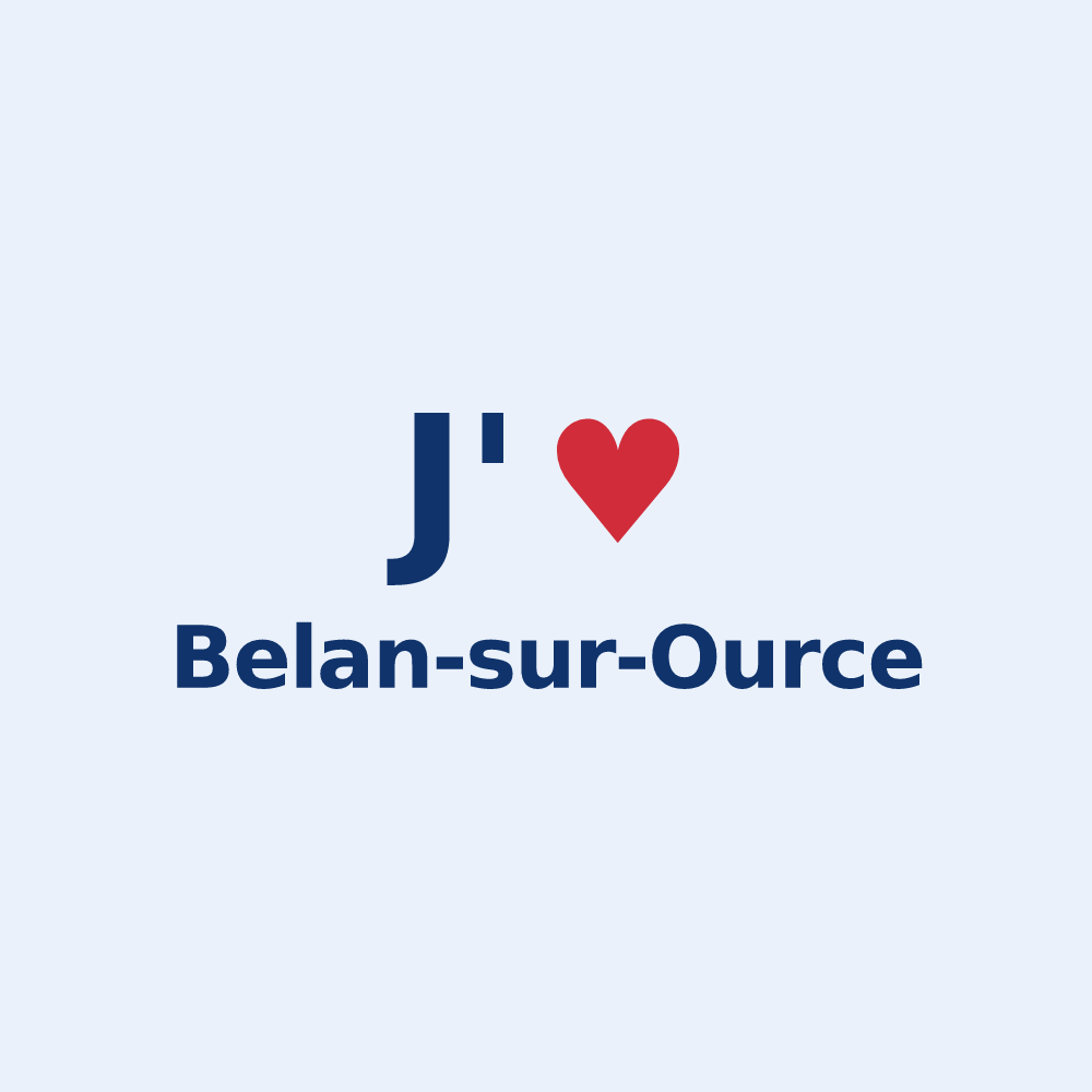 Sticker personnalisé Belan-sur-Ource — design « J'aime Belan-sur-Ource » imprimé sur le sticker