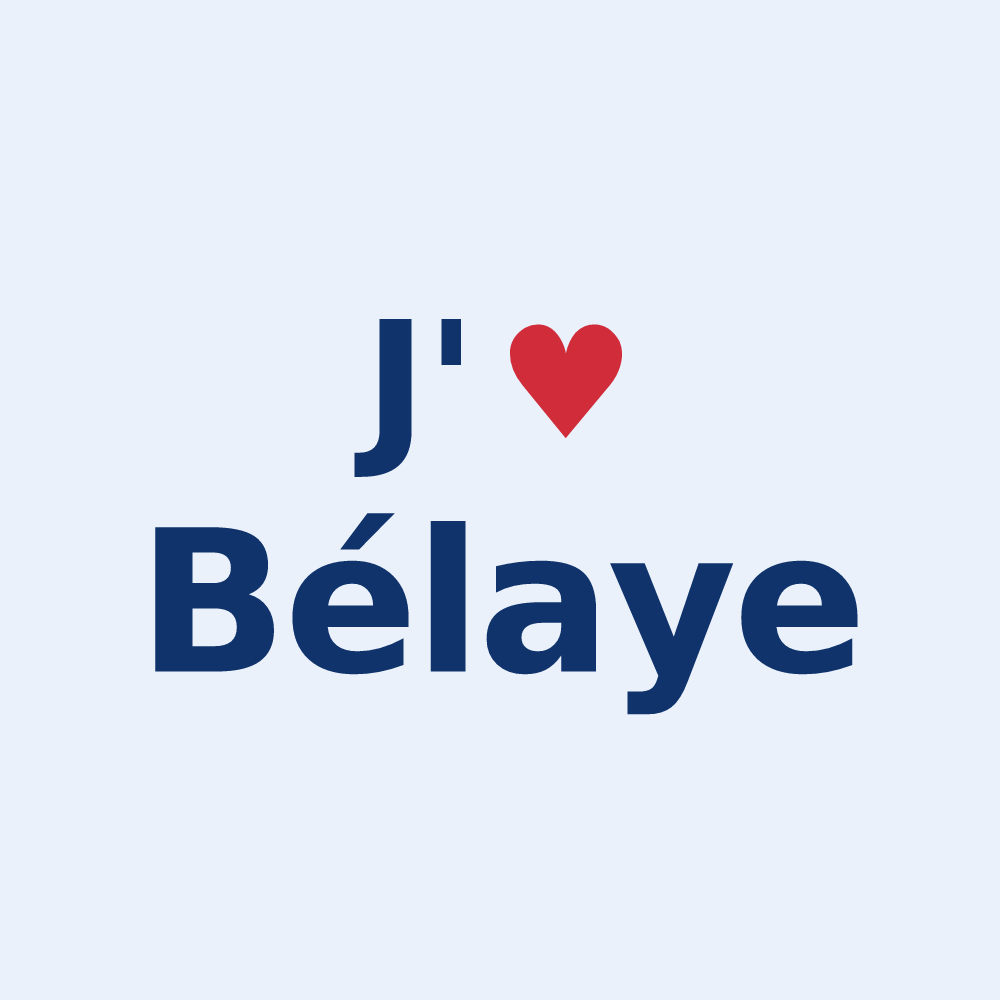 Sticker personnalisé Bélaye — design J'aime Bélaye
