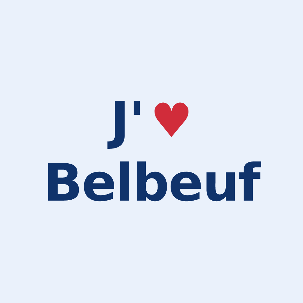 Sticker personnalisé Belbeuf — design J'aime Belbeuf