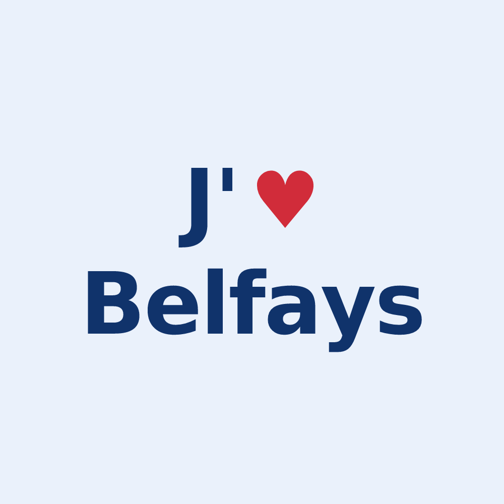 Sticker personnalisé Belfays — design J'aime Belfays