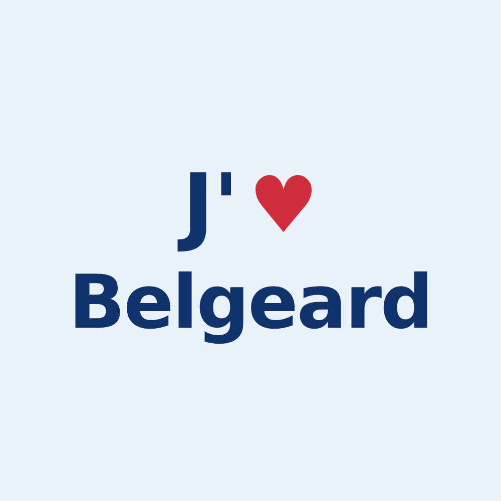 Sticker personnalisé Belgeard — design J'aime Belgeard