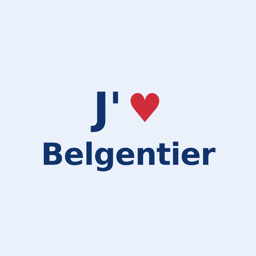 Sticker personnalisé Belgentier — design J'aime Belgentier