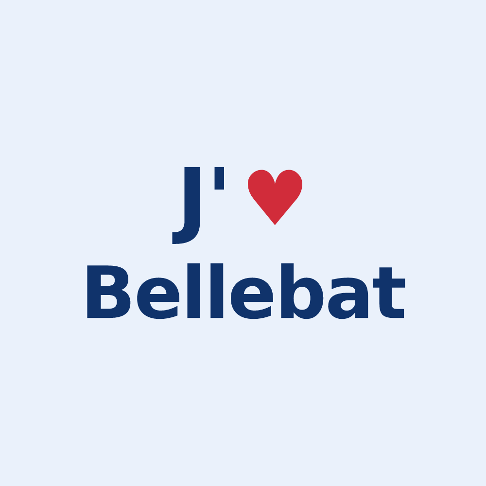 Sticker personnalisé Bellebat — design J'aime Bellebat