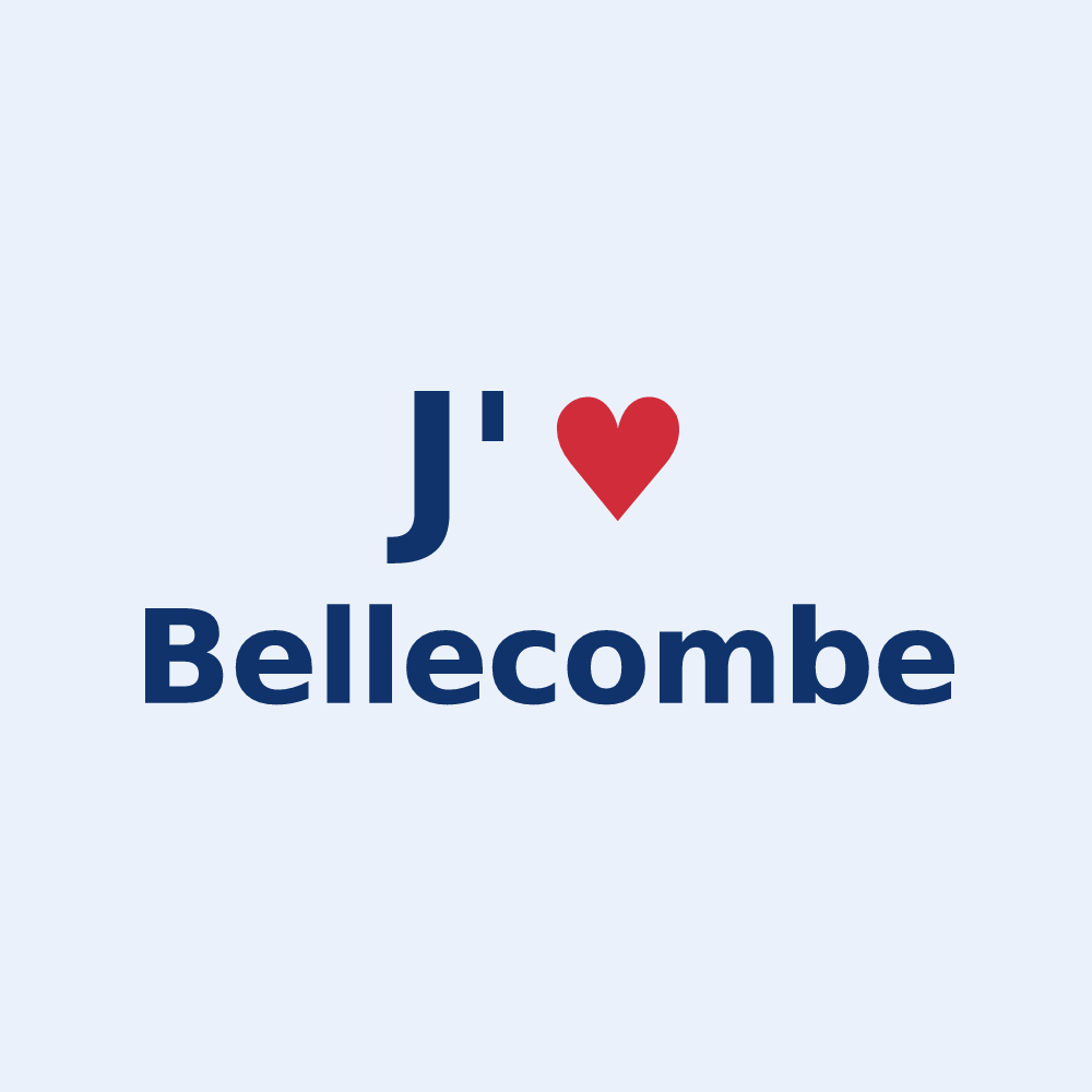 Sticker personnalisé Bellecombe — design J'aime Bellecombe