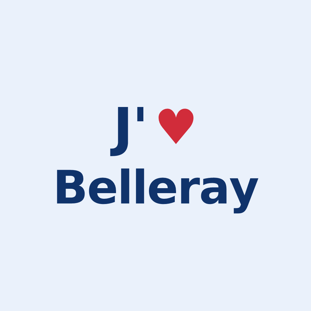 Sticker personnalisé Belleray — design J'aime Belleray