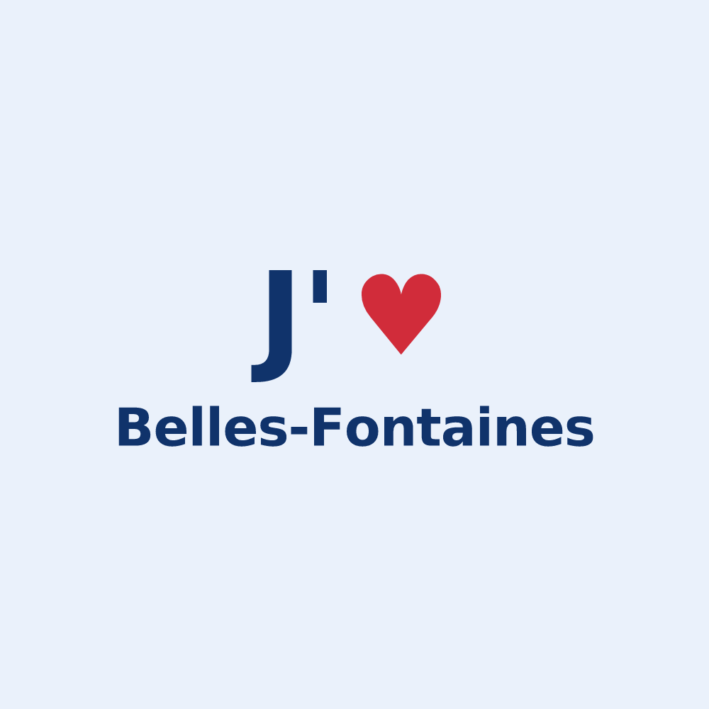 Sticker personnalisé Belles-Fontaines — design J'aime Belles-Fontaines