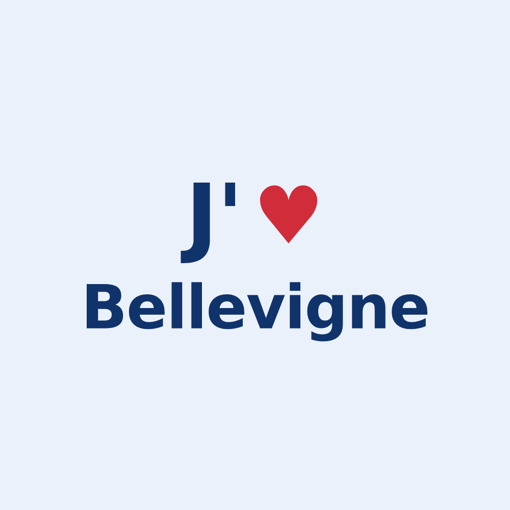 Sticker personnalisé Bellevigne — design J'aime Bellevigne