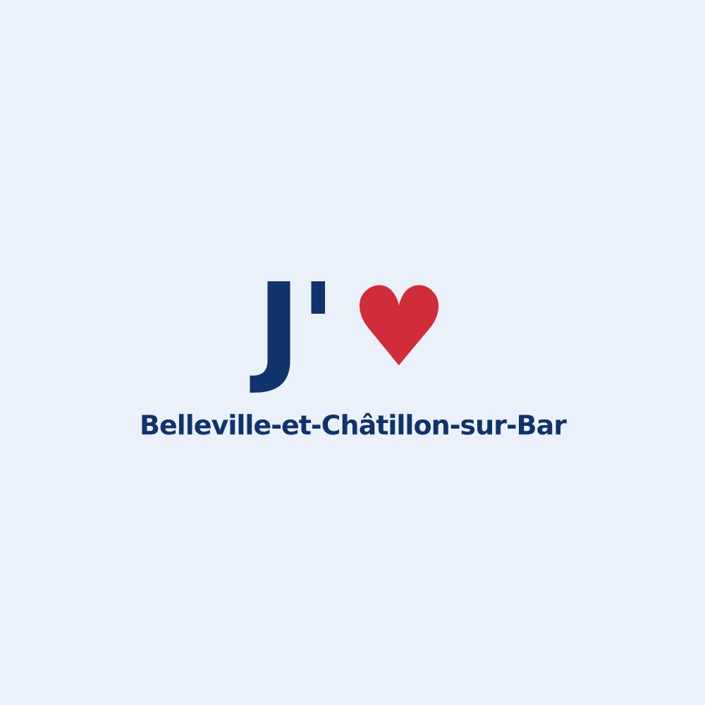Sticker personnalisé Belleville-et-Châtillon-sur-Bar — design J'aime Belleville-et-Châtillon-sur-Bar