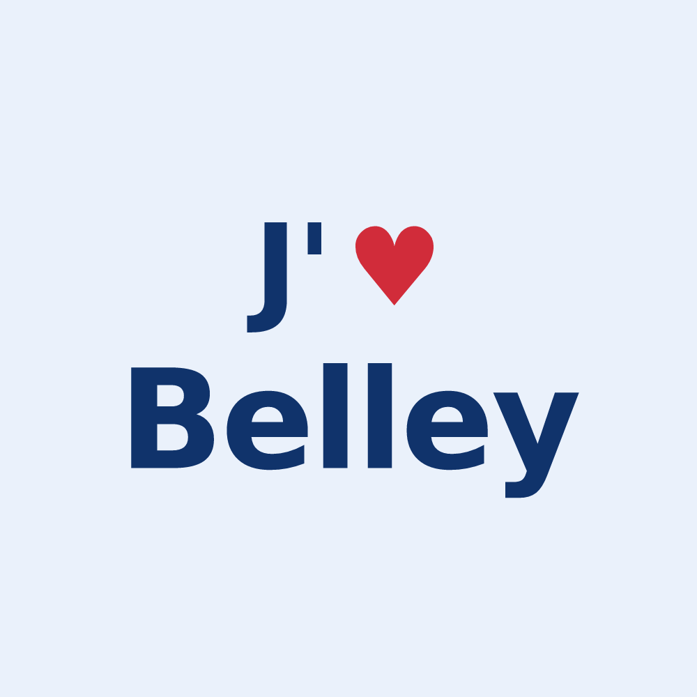 Sticker personnalisé Belley — design J'aime Belley