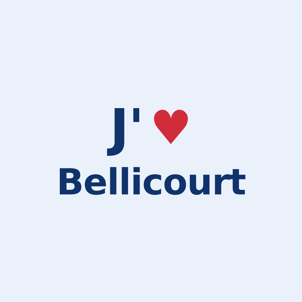 Sticker personnalisé Bellicourt — design J'aime Bellicourt