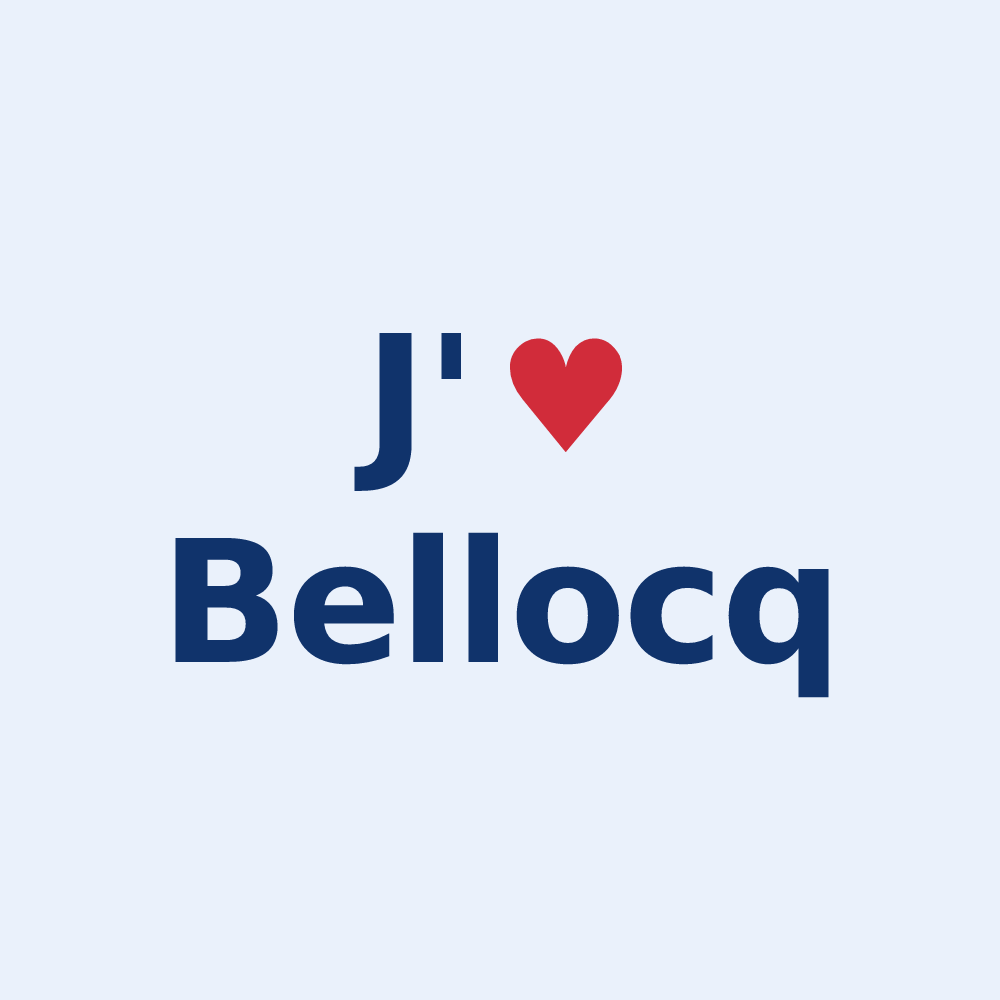 Sticker personnalisé Bellocq — design J'aime Bellocq