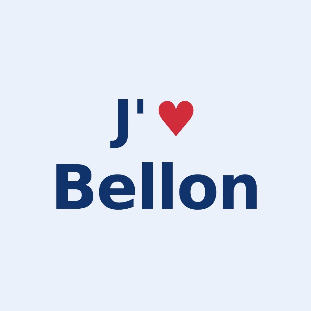 Sticker personnalisé Bellon — design J'aime Bellon