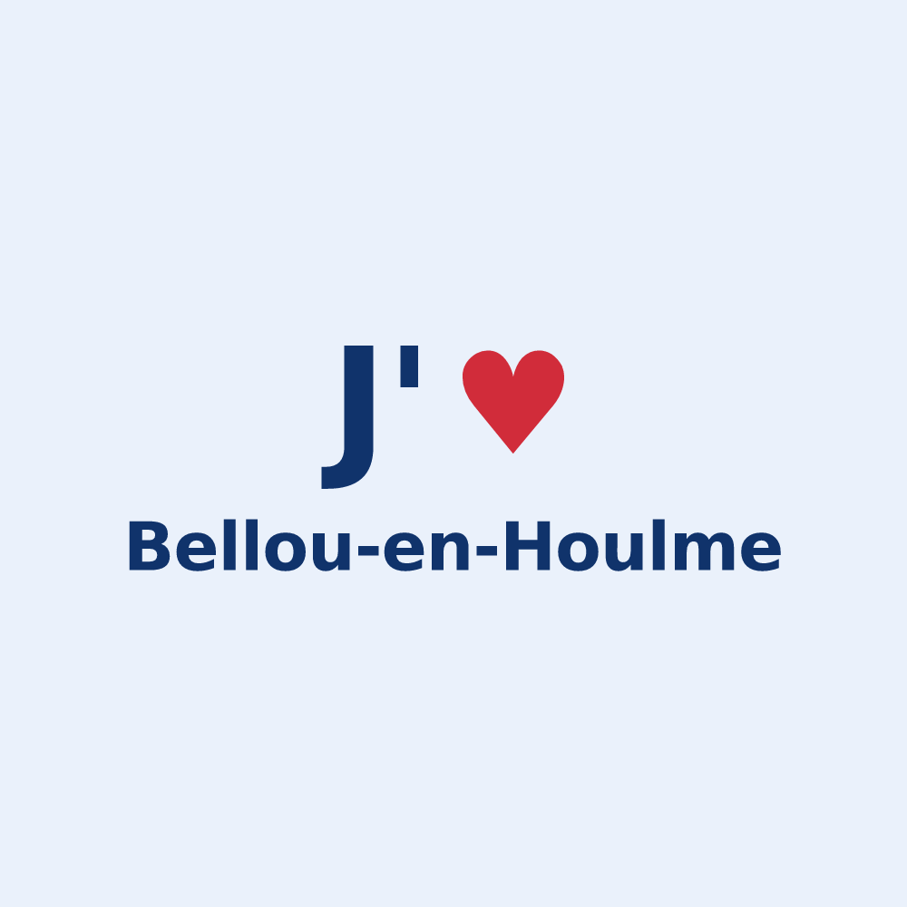 Sticker personnalisé Bellou-en-Houlme — design J'aime Bellou-en-Houlme