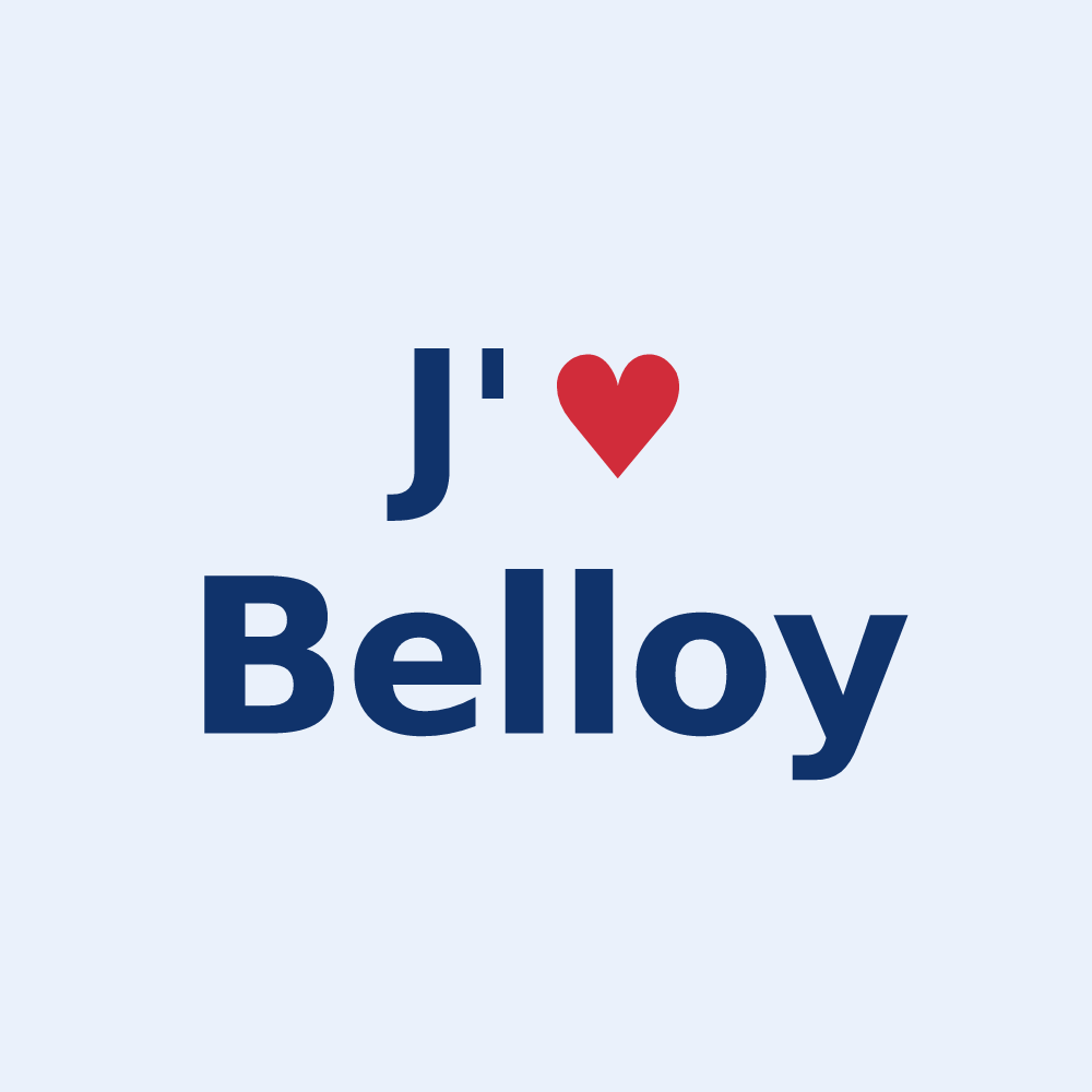 Sticker personnalisé Belloy — design J'aime Belloy