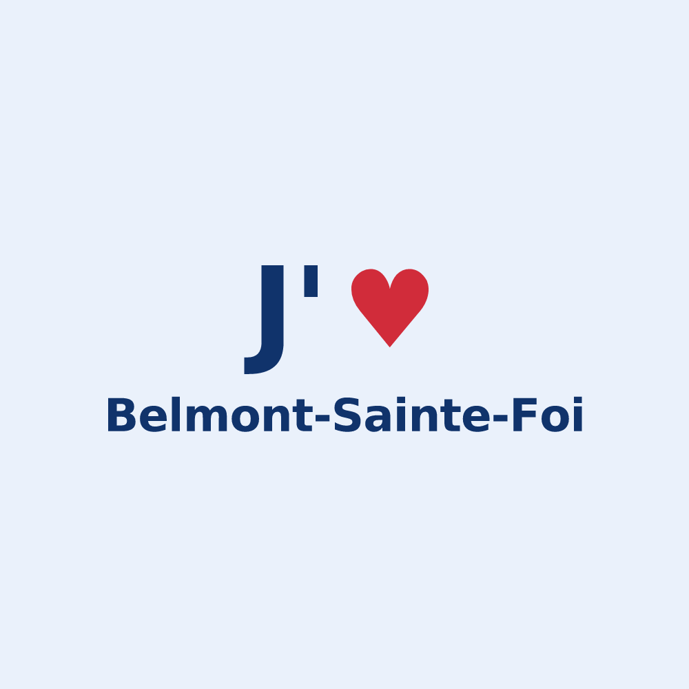 Sticker personnalisé Belmont-Sainte-Foi — design J'aime Belmont-Sainte-Foi